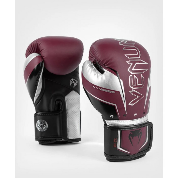 Боксови Ръкавици - Venum Elite Evo Boxing Gloves - Burgundy/Silver​